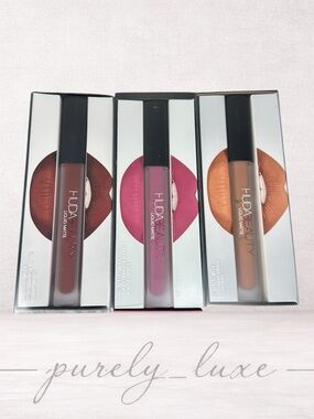 NEW beauty bundle Huda Beauty Liquid Matte Lipstick + FREE POUCH